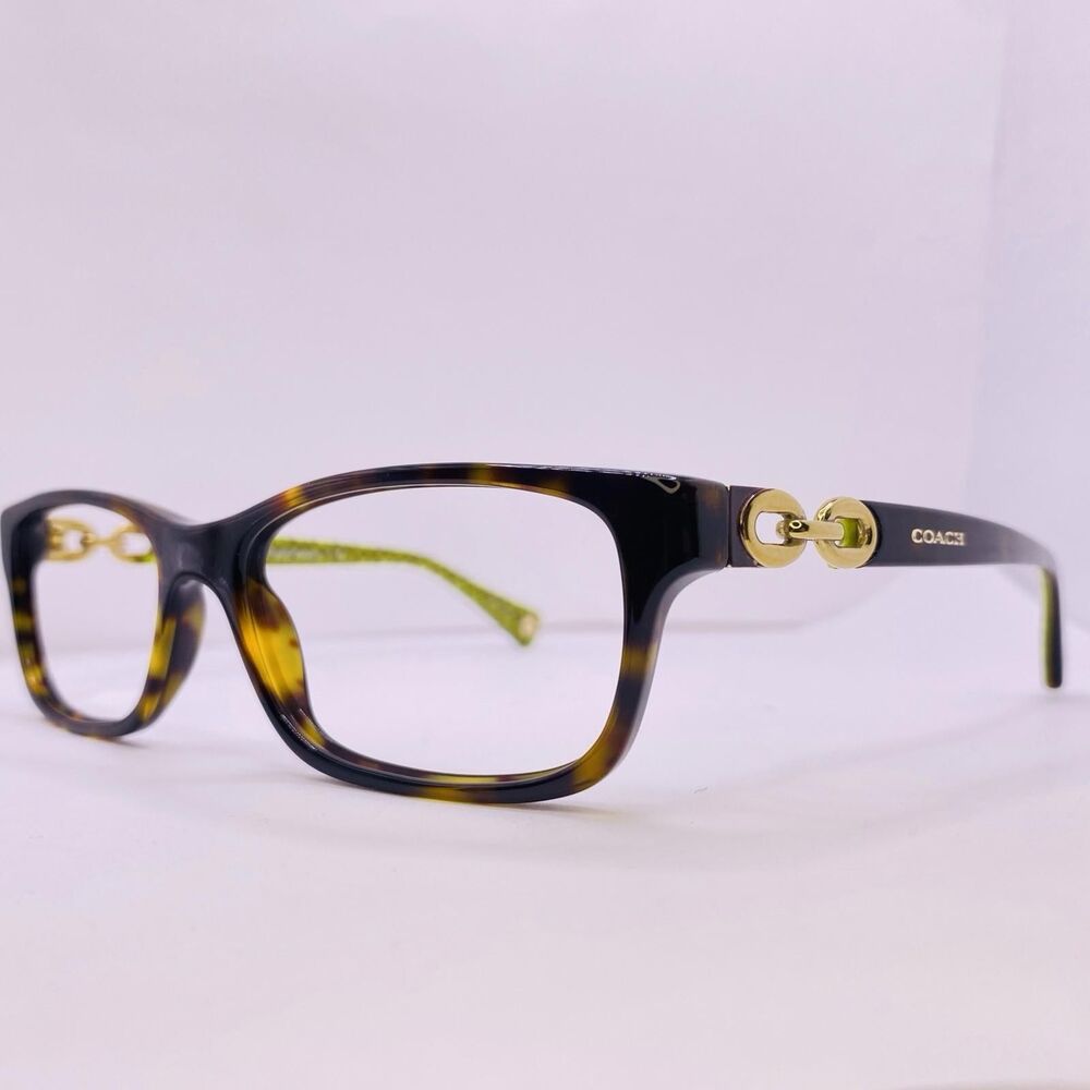 Coach Eyeglasses HC 6052 Fannie 5232 Dark Tortoise Green 52 [] 16 135 MM Gold